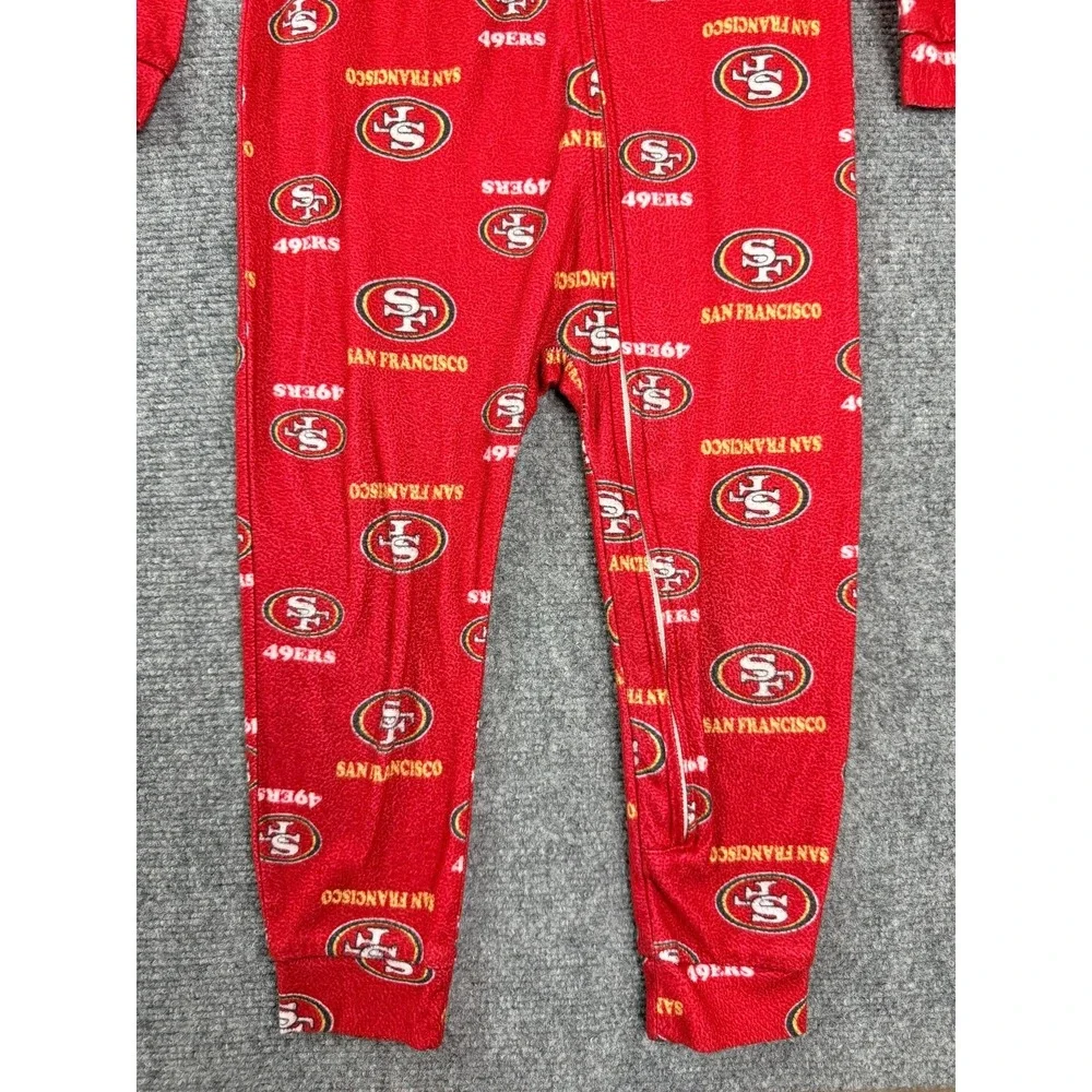 San Francisco 49ers Toddler Pajamas Size 3T‎ Red Fleece Sleeper NFL Football